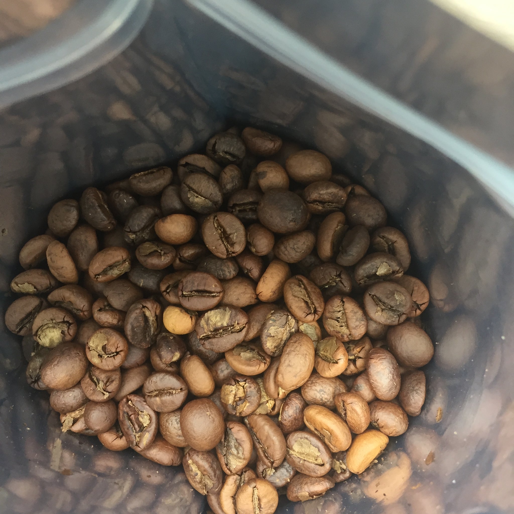Roasted beans colour of frowners and air roasting